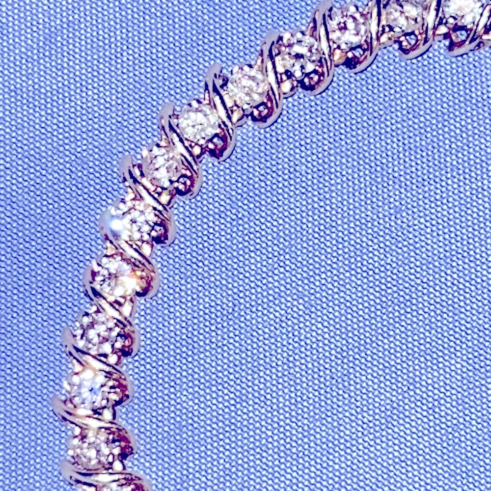 DIAMOND TENNIS BRACELET 10K GOLD 7” STUNNING GORGEOUS 1 owner perfect condition